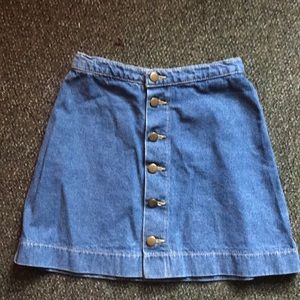 American Apparel Denim Button A-Line Mini Skirt